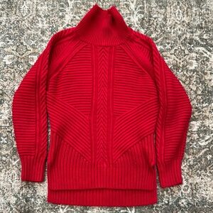 Banana Republic xs Red Ribbed Turtleneck Sweater